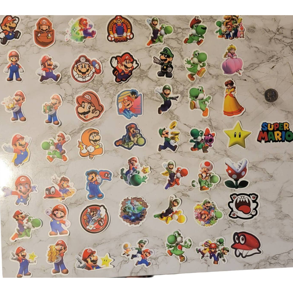 Super Mario Bros Sticker 50 Count